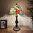 Bernharda Hallan Tiffany Style Table Lamp Stained Glass Hummingbird Flowers LED Bulbs Included H 22*