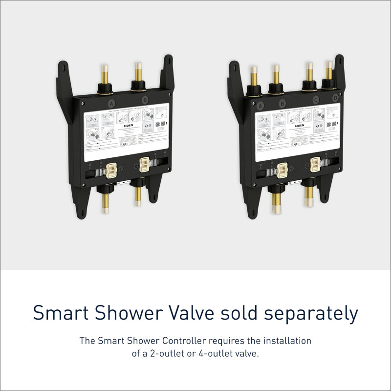 U by Moen Smart Shower 4-Outlet Digital Shower Controller for Thermostatic Shower Valve, Terra Beige