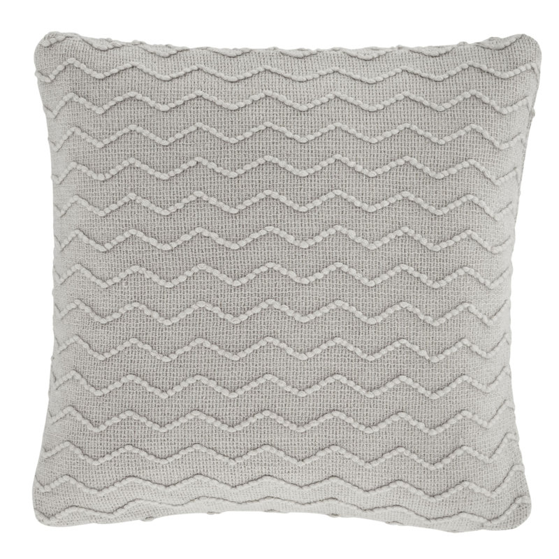 Chevron 43" H Cushion with Filling, Silver