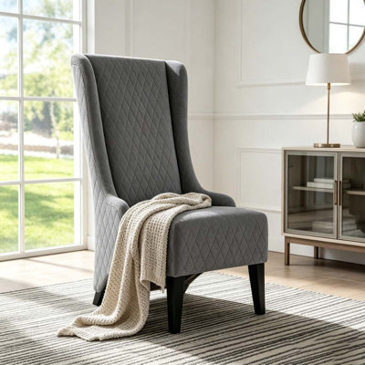 23.03" Wide High-Back Velvet Accent Chair