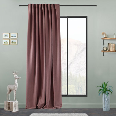 Extra Long & Extra Wide Faux Linen Decorative Curtain Single Panel