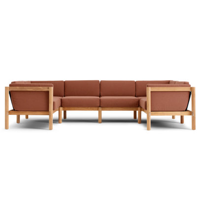 Haven 8-Piece U-Shaped Teak Outdoor Sectional with Sunbrella Cushions