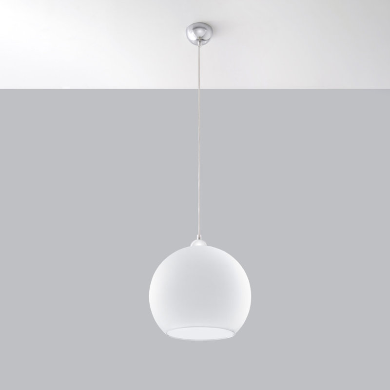 1 - Light Stainless Steel Pendant, White