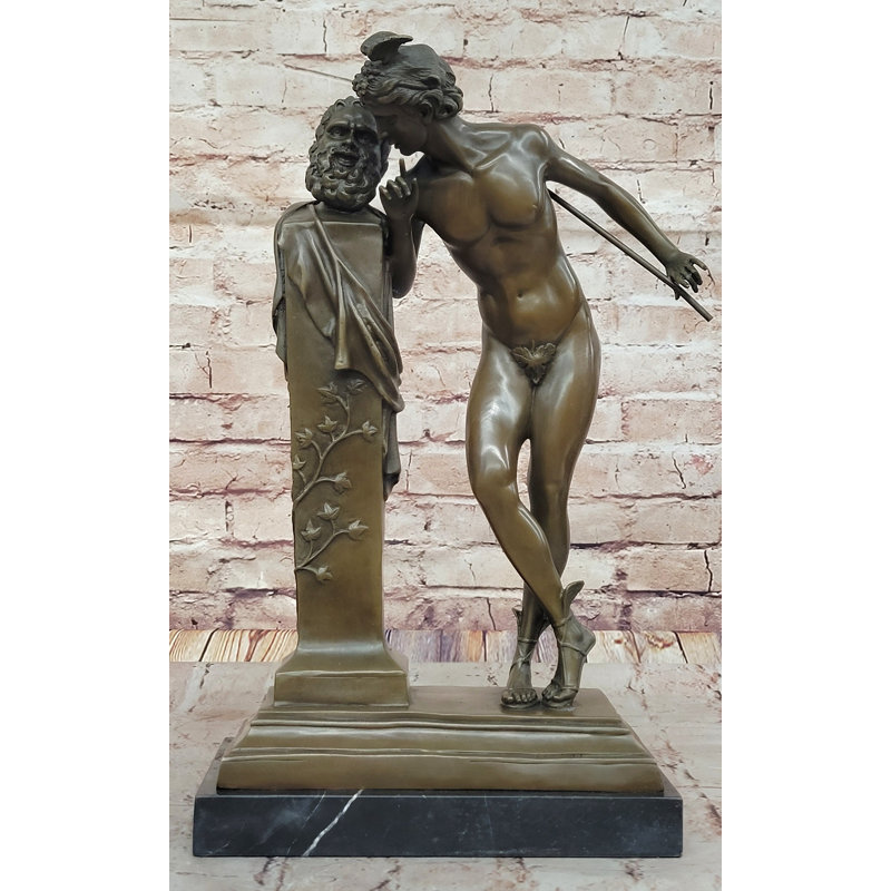Sculpture en bronze signée Moulin, le secret d'en haut, fabriquée à la main