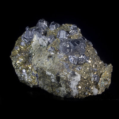 Galena on Pyrite - Naica Mine, Mexico