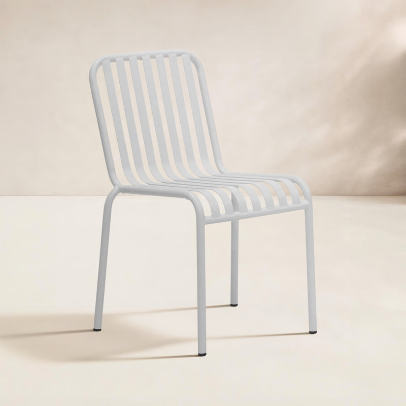 Chaise de salle à manger d'extérieur empilable Abra, Blanc