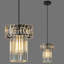 Luminaire suspendu doré et cristal-742993984