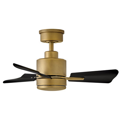 Ventilateur de plafond standard à 3 pales de 30 po à DEL avec commande murale et ensemble d'éclairage Leventhal inclus
