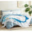 Jeté en molleton bleu flanelle ultra doux, cadre grunge avec imprimé d'un côté mer-131502520