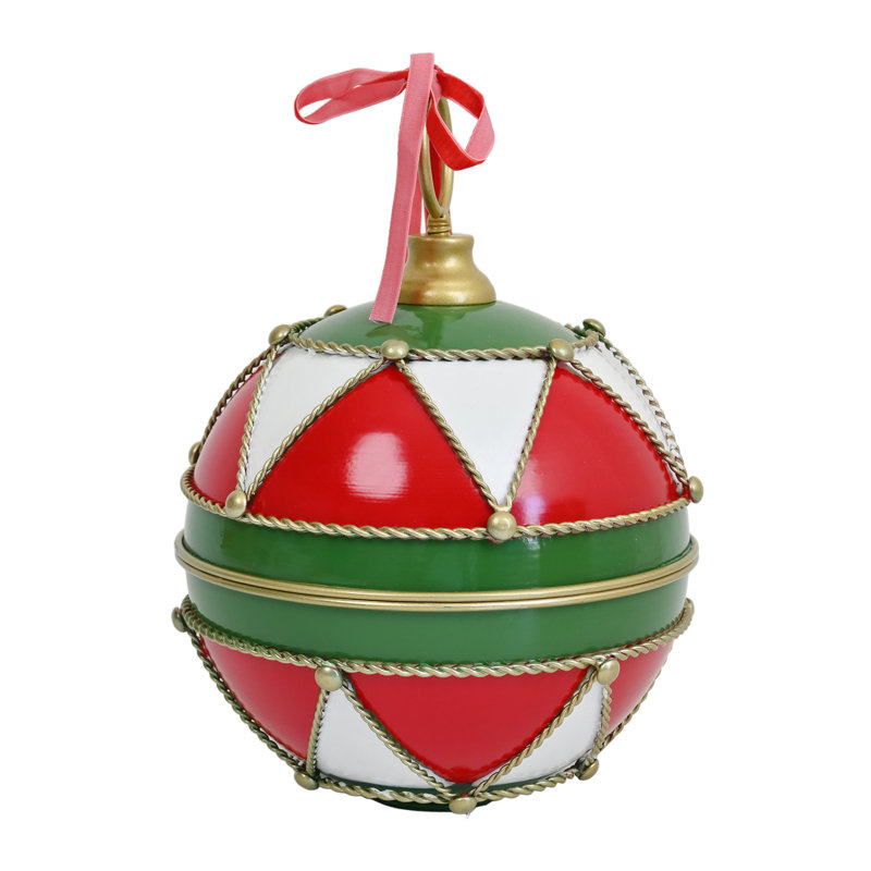 Ornement de cloche de Noël, White/Red/Green