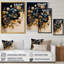 «Biston Blue and Gold Zinnia Flowers II», reproduction sur toile-163809004-163809002