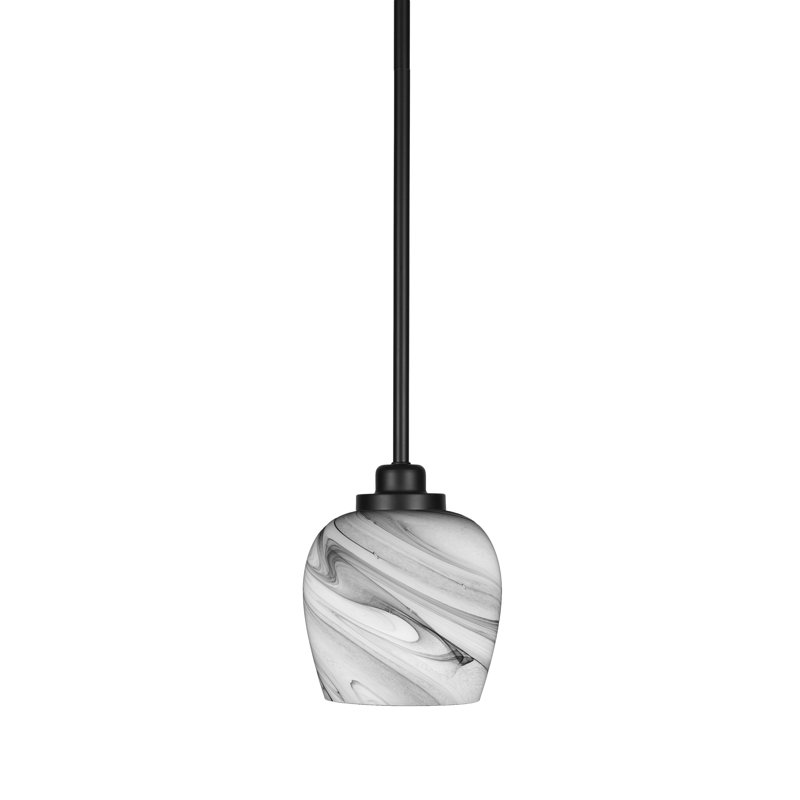 Mini-luminaire suspendu 1 lumière Odyssey, Noir mat, Tempête