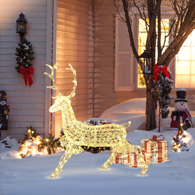 Décoration de Noël de renne lumineuse avec minuterie