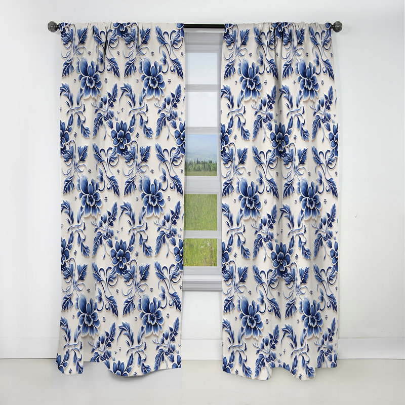Motif victorien Cobalt, L 52 po x L 95 po