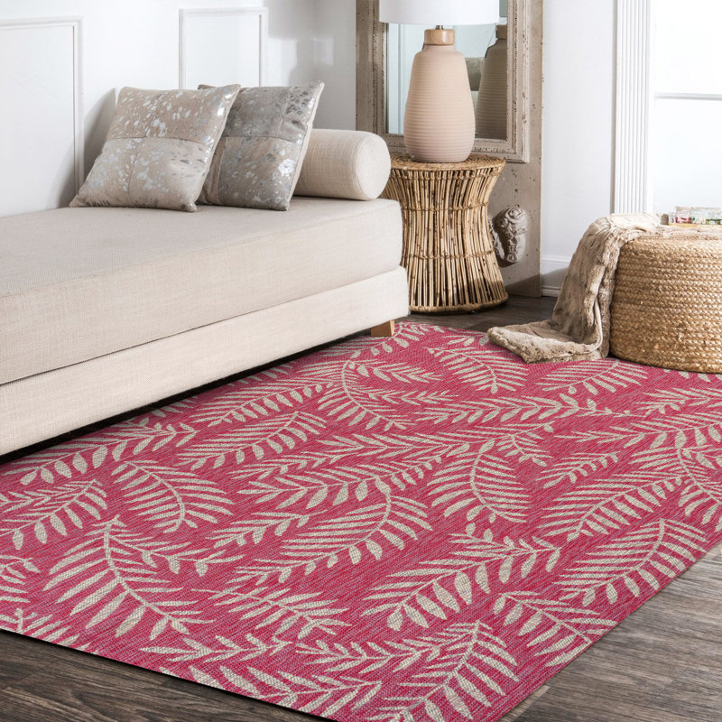 Tapis fuchsia / gris clair Hesperus Nevis, Rectangle 3 pi 11 po x 6 pi