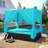 Outdoor Double Chaise Lounge Daybed With Curtains,Patio Outdoor Sunbed With Adjustable Backrest, Sturdy Steel Frame Loveseat Sofa For Backyard,Poolside, Terrace