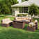 6 - Person Outdoor Seating Group with 44 Inch Fireplace Table, Patio Sectional Sofa Set 