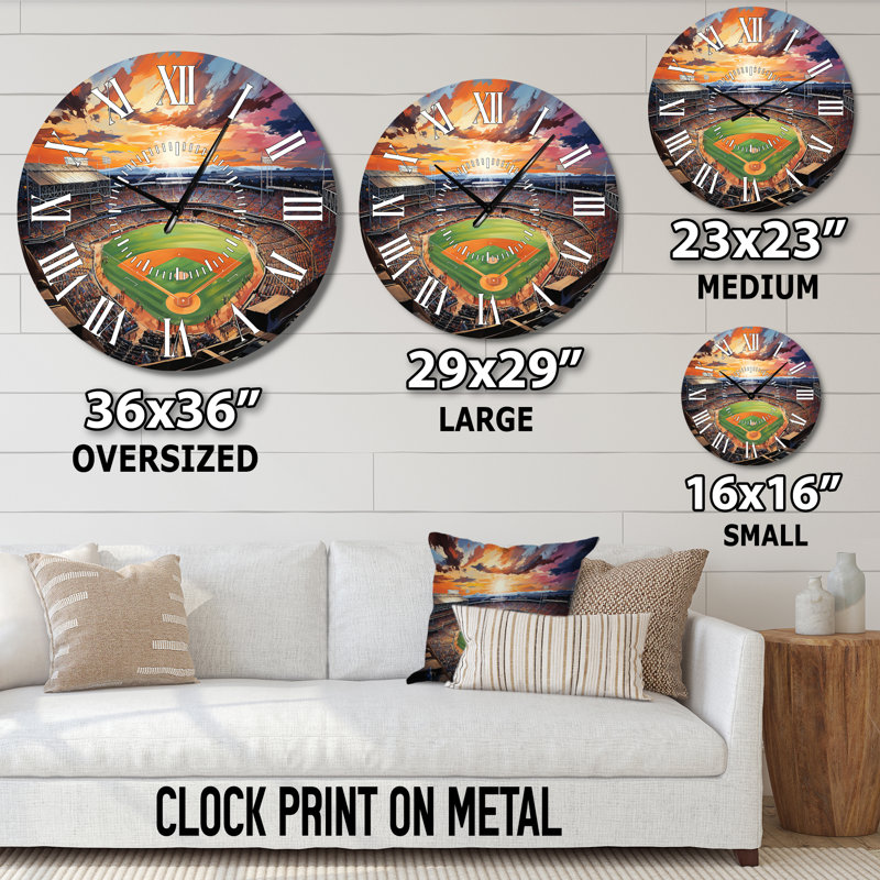 Horloge murale abstraite Baseball Stadium V - Architecture, Médium
