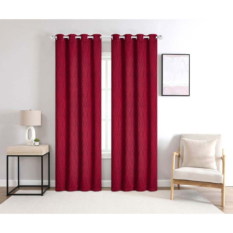 Rideau en polyester Archer-James, L 54 po x L 63 po, Rouge