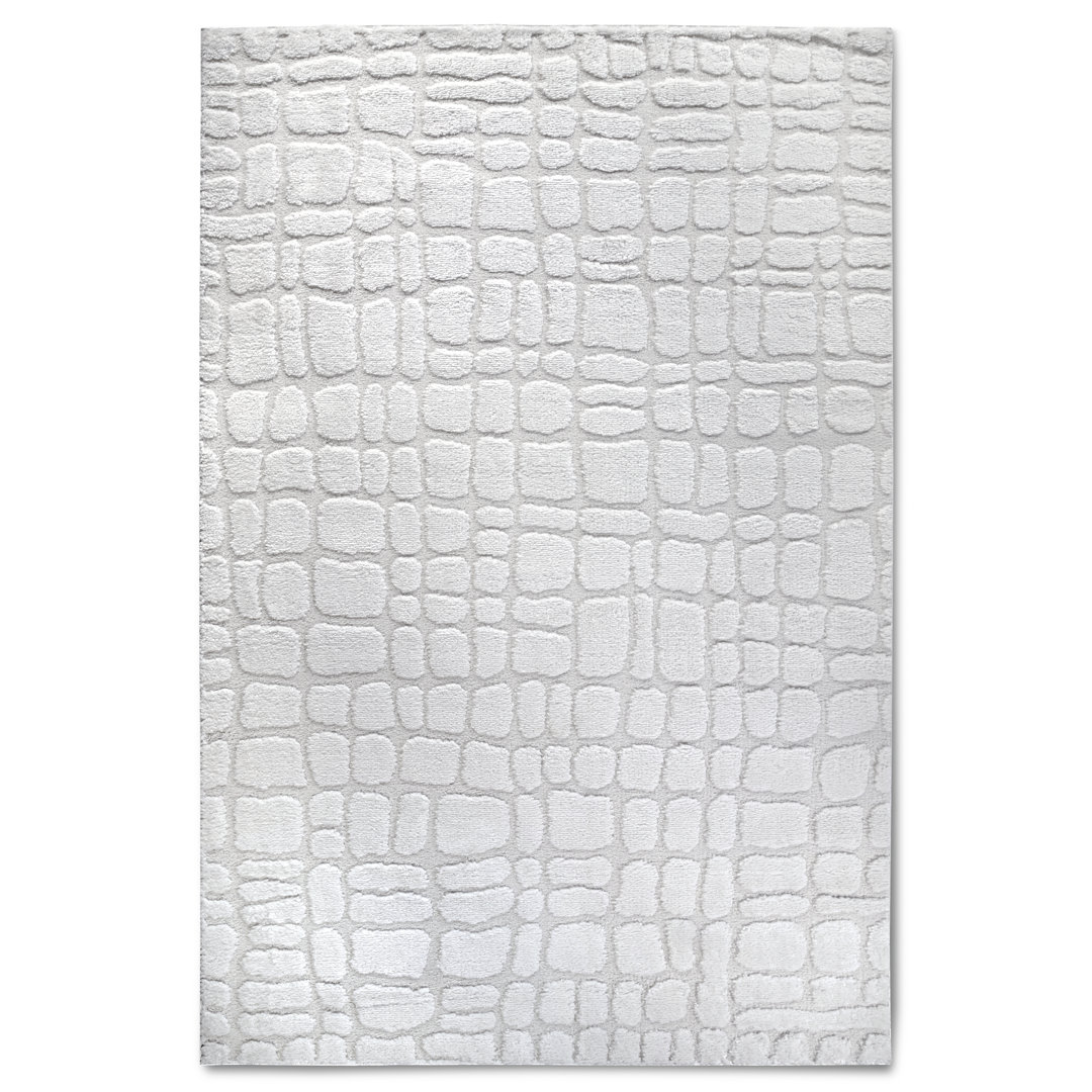 , Cream/White Gallery Animal Print Machine Woven Area Rug