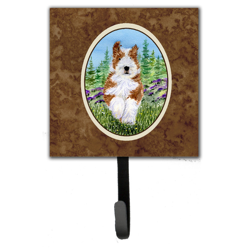 Porte-laisse collie et crochet mural barbu