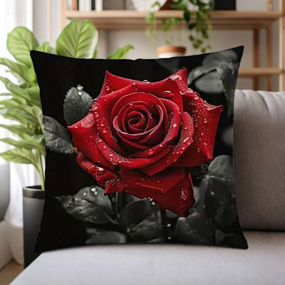 Housse de coussin en velours noir