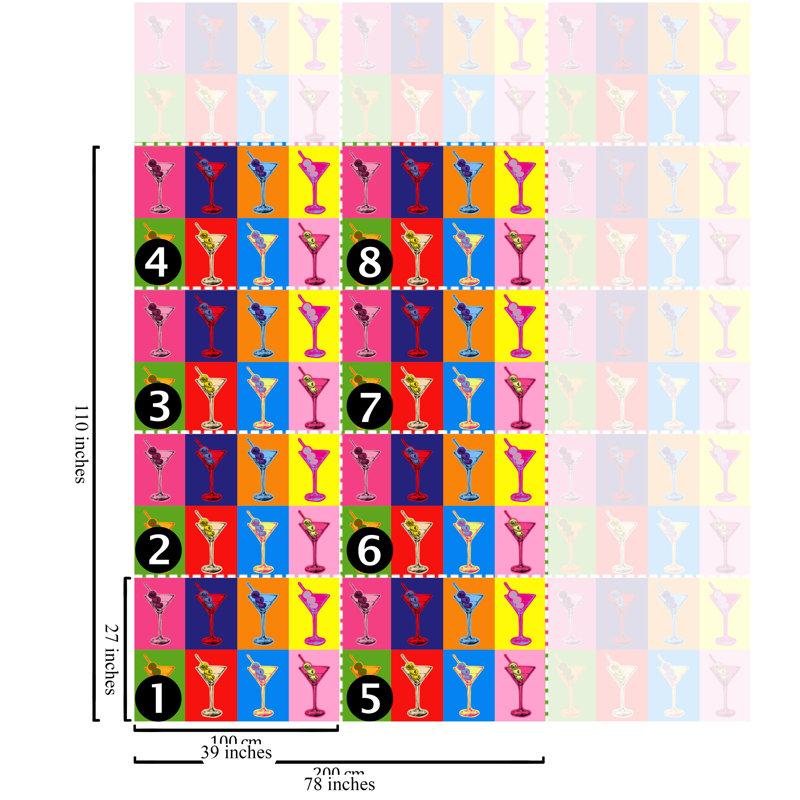 Martini Glasses Pop Art Wallpaper