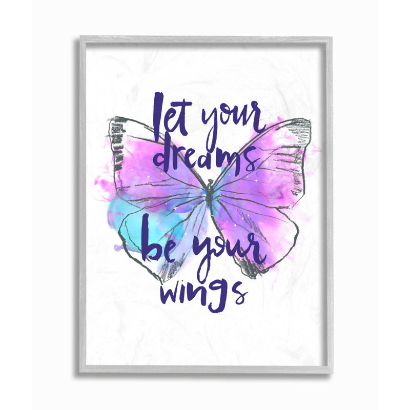 «Dreams Quote», impression inspirée d'un papillon bleu et bleu par Jennifer Paxton Parker, H 14 po x l 11 po