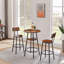 Tabouret de bar rond avec tablettes, tabouret avec dossier brun rustique