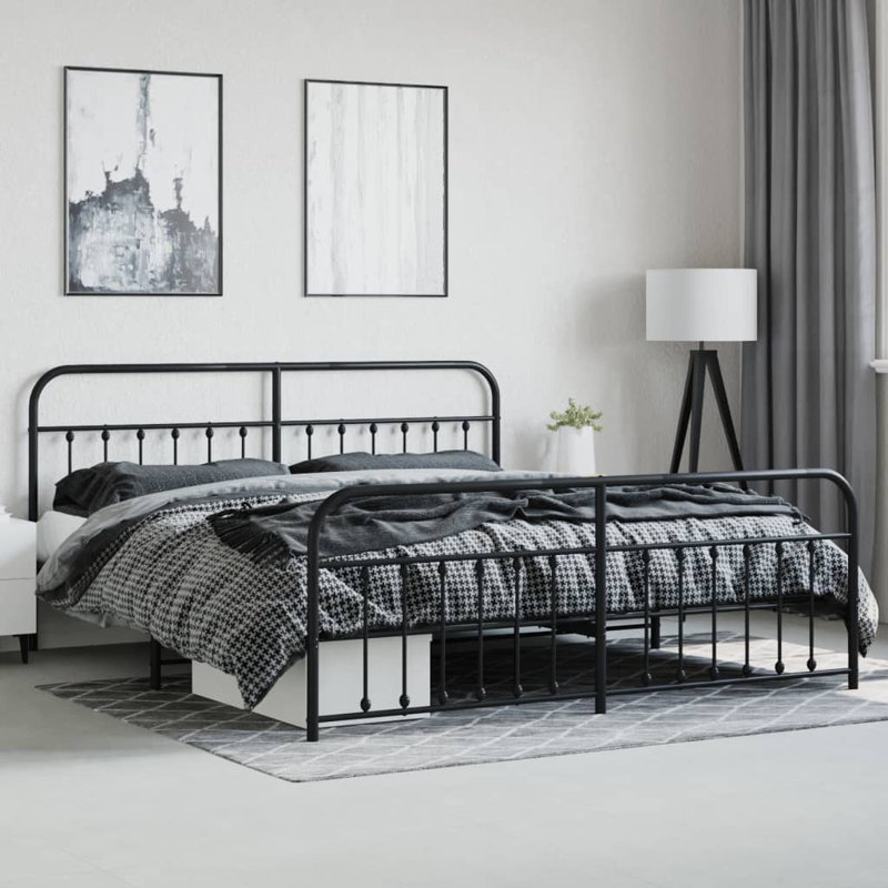 Bulkley Bed, Black, 198 x 207 cm