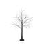Ensemble de 3 arbres effrayants d'Halloween avec lumières DEL mauves - arbres artificiels noirs 4 pi, 5 pi et 6 pi pour la décoration intérieure d'Halloween