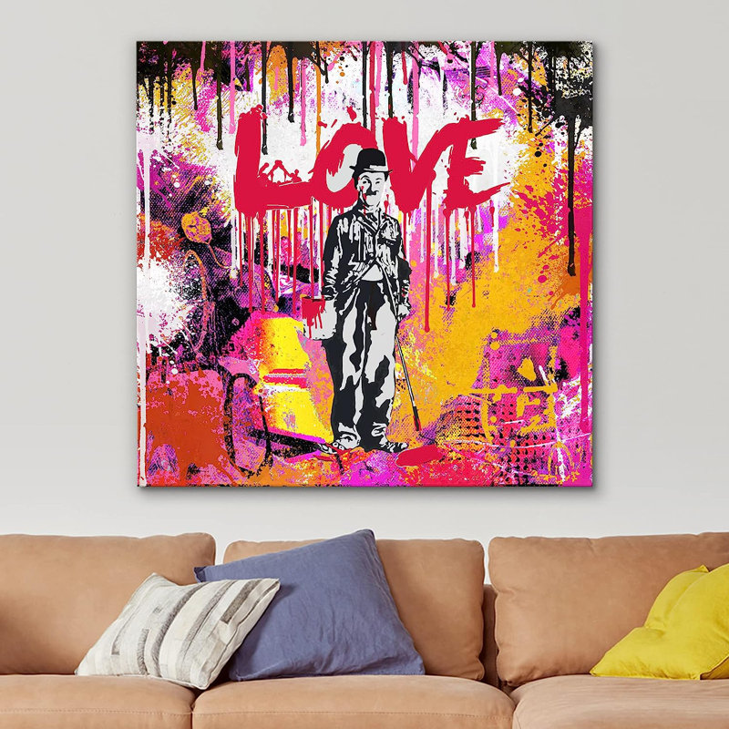 «Love Love» sur toile, art audacieux, H 24 po x l 24 po x P 1,5 po