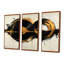 Cercle abstrait en tons de noir et or I - ensemble d'art mural formes abstraites-107213625-107213622