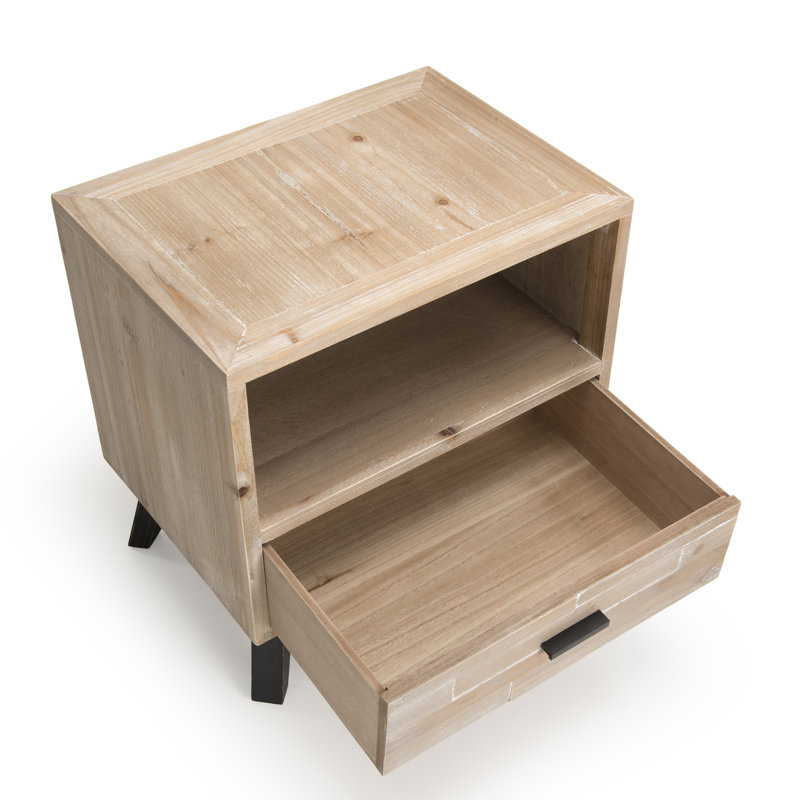 Casarez 52cm W Solid Wood Bedside Table