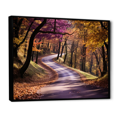 Shades Of Purple Road Into Forest V - Road Wall Art