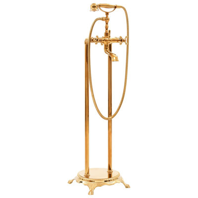 Janda 1 Handle Floor Clawfoot Tub Faucet Bath Filler with Diverter