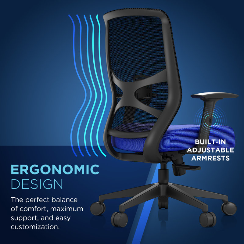 ProTask Swivel Executive Chair, Blue
