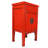Oriental End Table With Antique Matte Lacquer Finish in Red