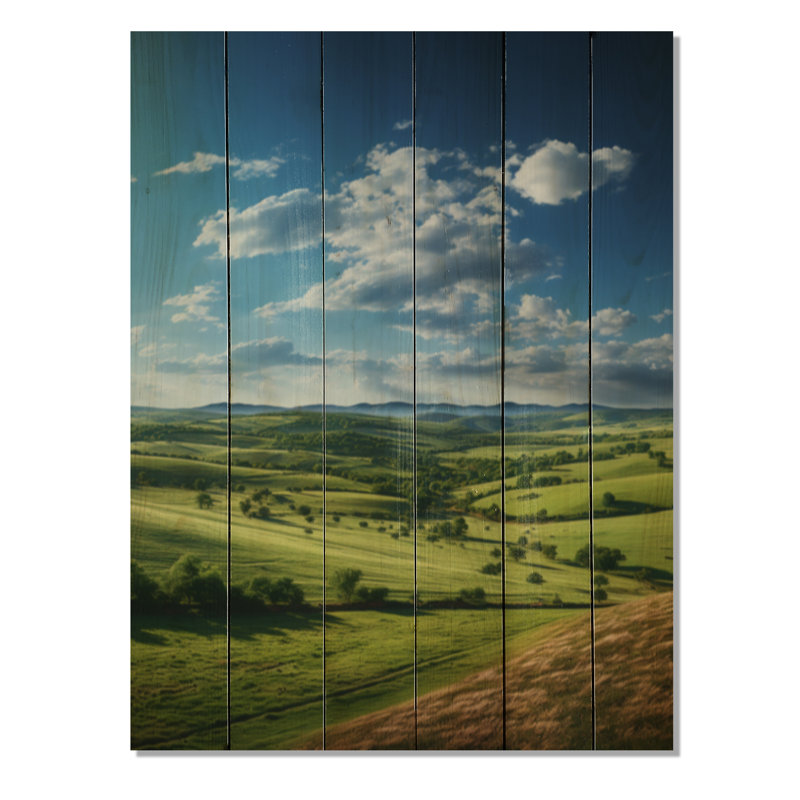 Samford Kentucky Landscape Field sur impression de bois, H 20 po x l 10 po x P 0,78 po