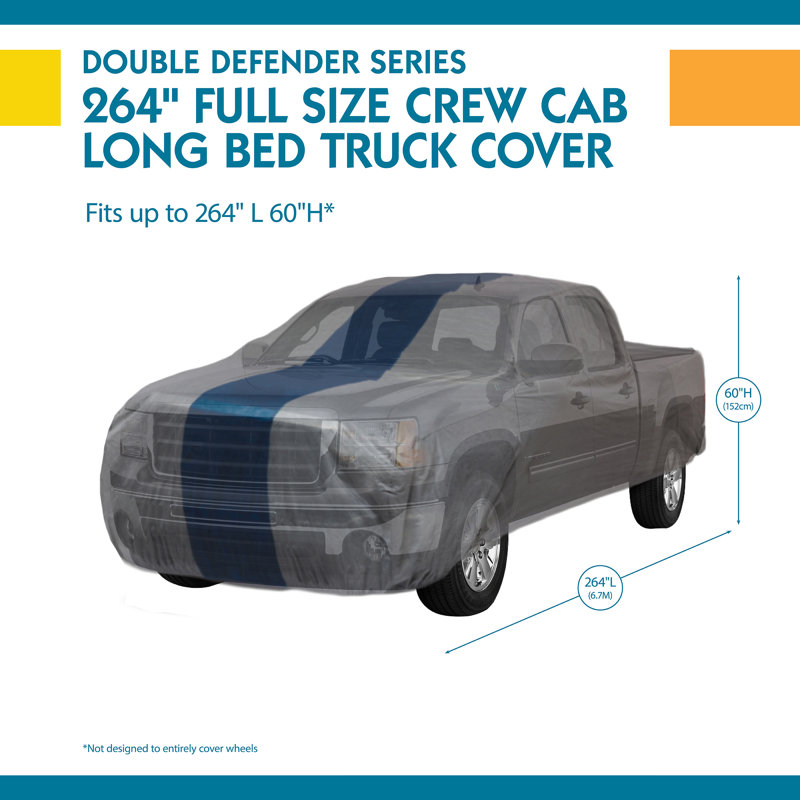 Double Defender Elastic Mildew Resistant Automobile Cover By Duck Covers, 60" H x 80" W x 264" D