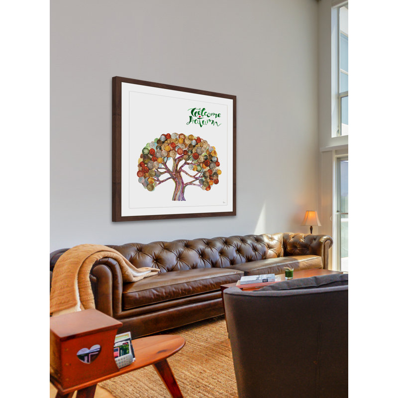 « monnaie arbre », reproduction encadrée, H 12 po x l 12 po x P 1,5 po