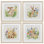 «Celebrate Spring Floral Bunnies», ensemble de 4 impressions encadrées sous verre, design par Katrina Pete