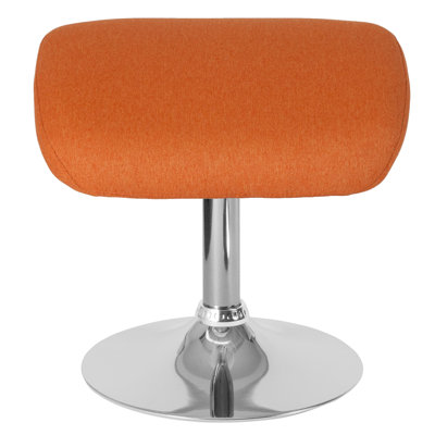 Marilo LeatherSoft Ottoman Footrest with Chrome Base - Living Room Furniture