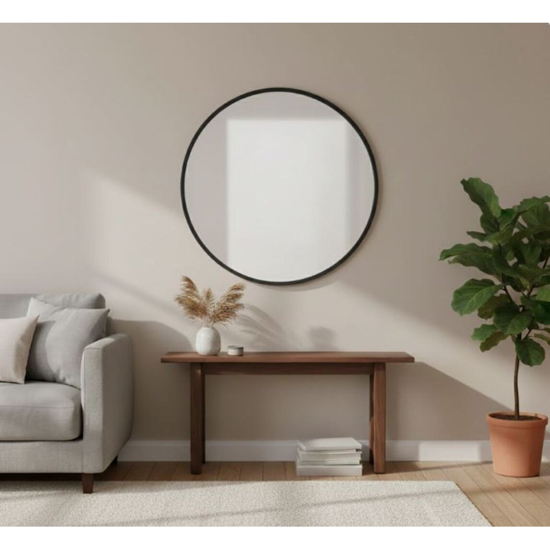 Miroir Evans, 60" x 60", Noir