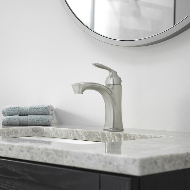Avalon Single Hole Bathroom Faucet with Drain Assembly, Brushed Nickel