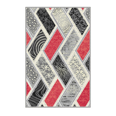 Soft Hall Carpet (2.6 x 4.9 ft), 100% Polyester, 0.3 in Pile Height | Antibacterial, Non-Slip Underside, 650 g/m² | Machine Washable, 3D Digital Print | Perfect for Living Room, Entryway & Bedroom Décor