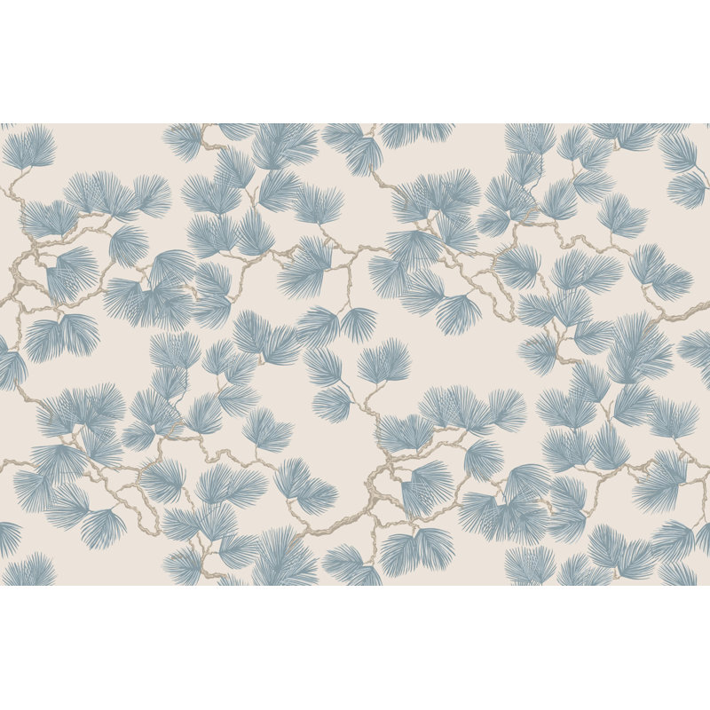 Rouleau de papier peint L 396 pi x l 20,87 po Nippon Pine, Bleu brumeux