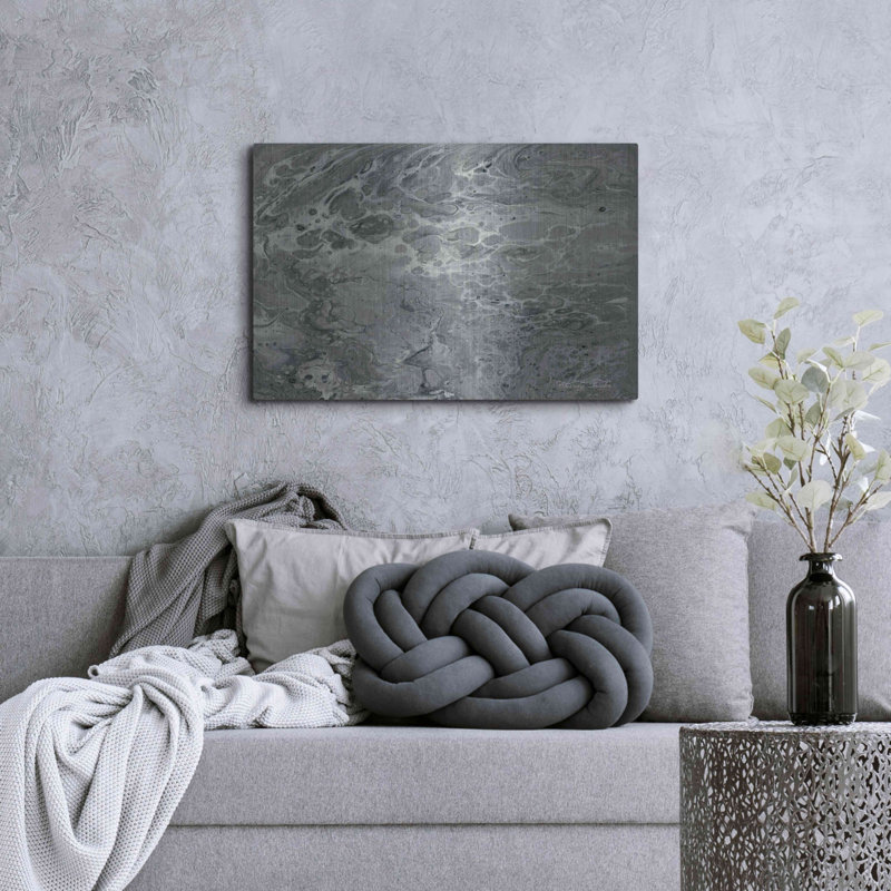 Red Barrel Studio® «Abstract in Grey I» par Cindy Jacobs, art mural en métal, H 24 po x l 36 po
