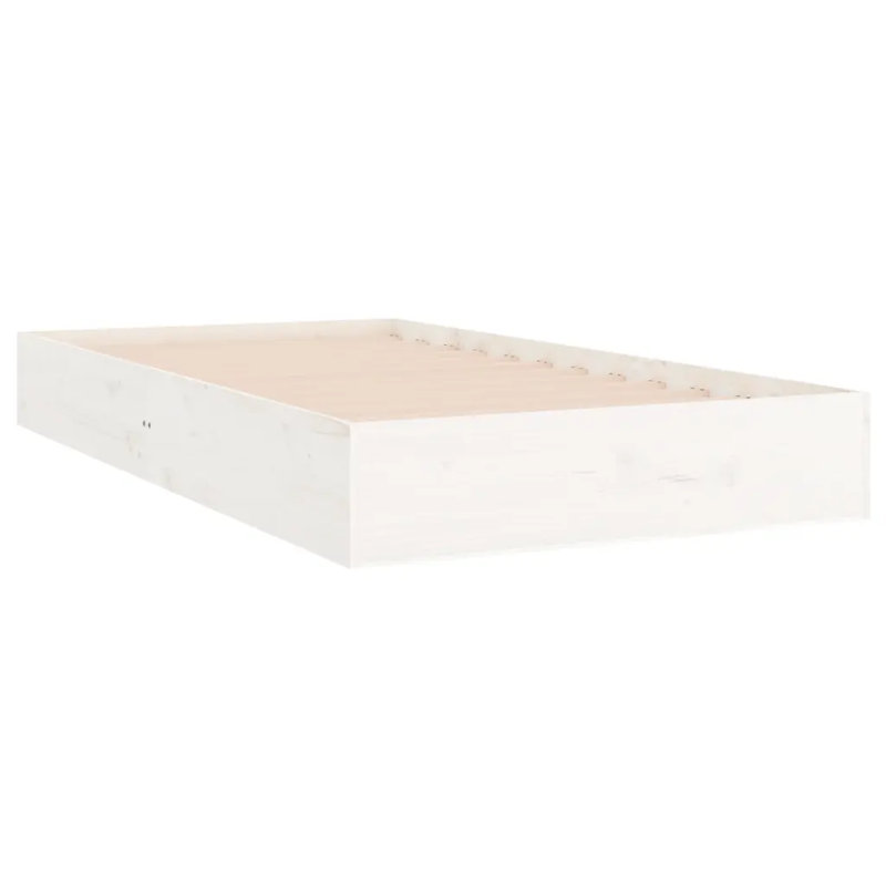 Bed Frame Solid Wood, white, European Single (90 x 200cm)