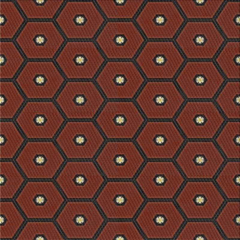 Tapis brun tissé à la machine, Carré 8 pi